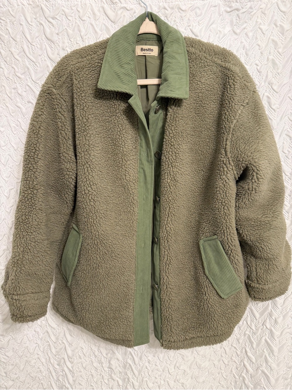 Olive Green Teddy Coat